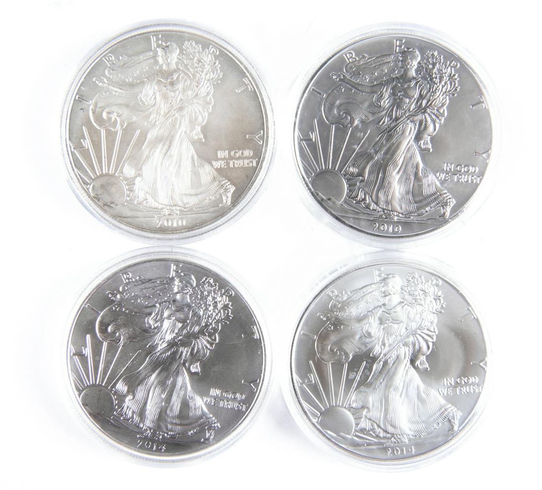 4 American Silver Eagles (1 of 2)