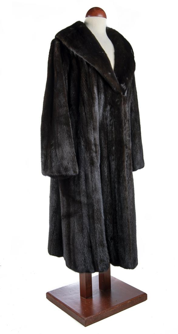 Muscalus Full Length Brown Mink Fur Coat (1 of 3)