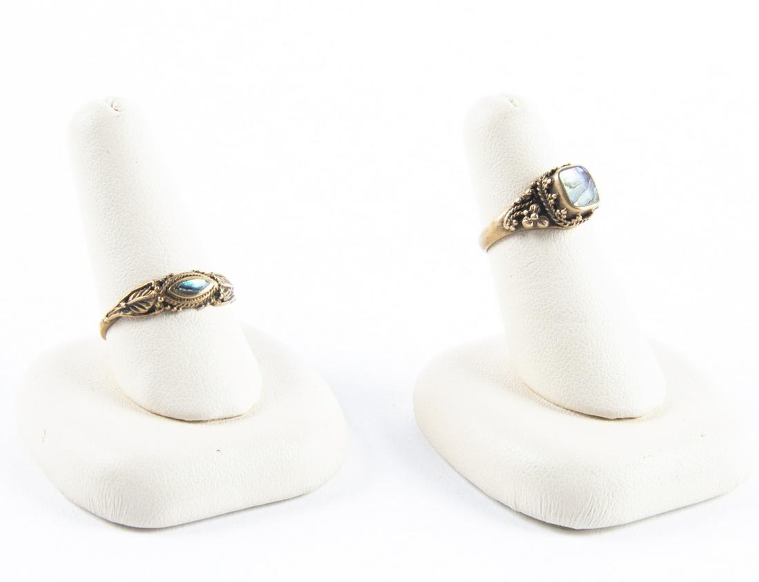 2 Vintage Abalone Rings (1 of 2)