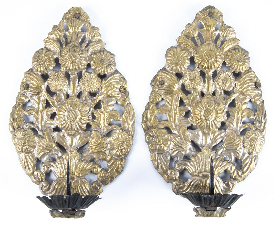 Pair Brass Wall Sconces (1 of 4)