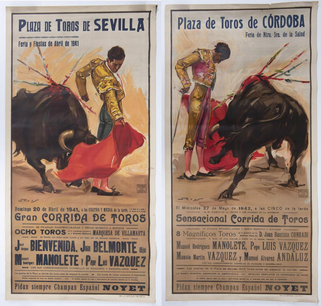 2 1940's Spanish Bull Fighting Posters (1 of 3)