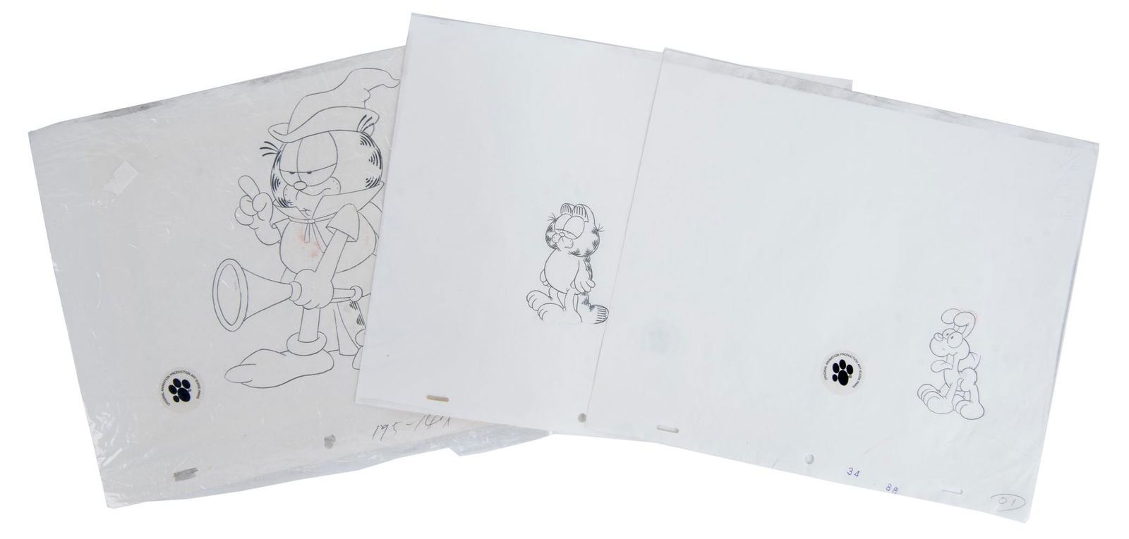 3 Garfield Production Drawings with COAs (1 of 7)