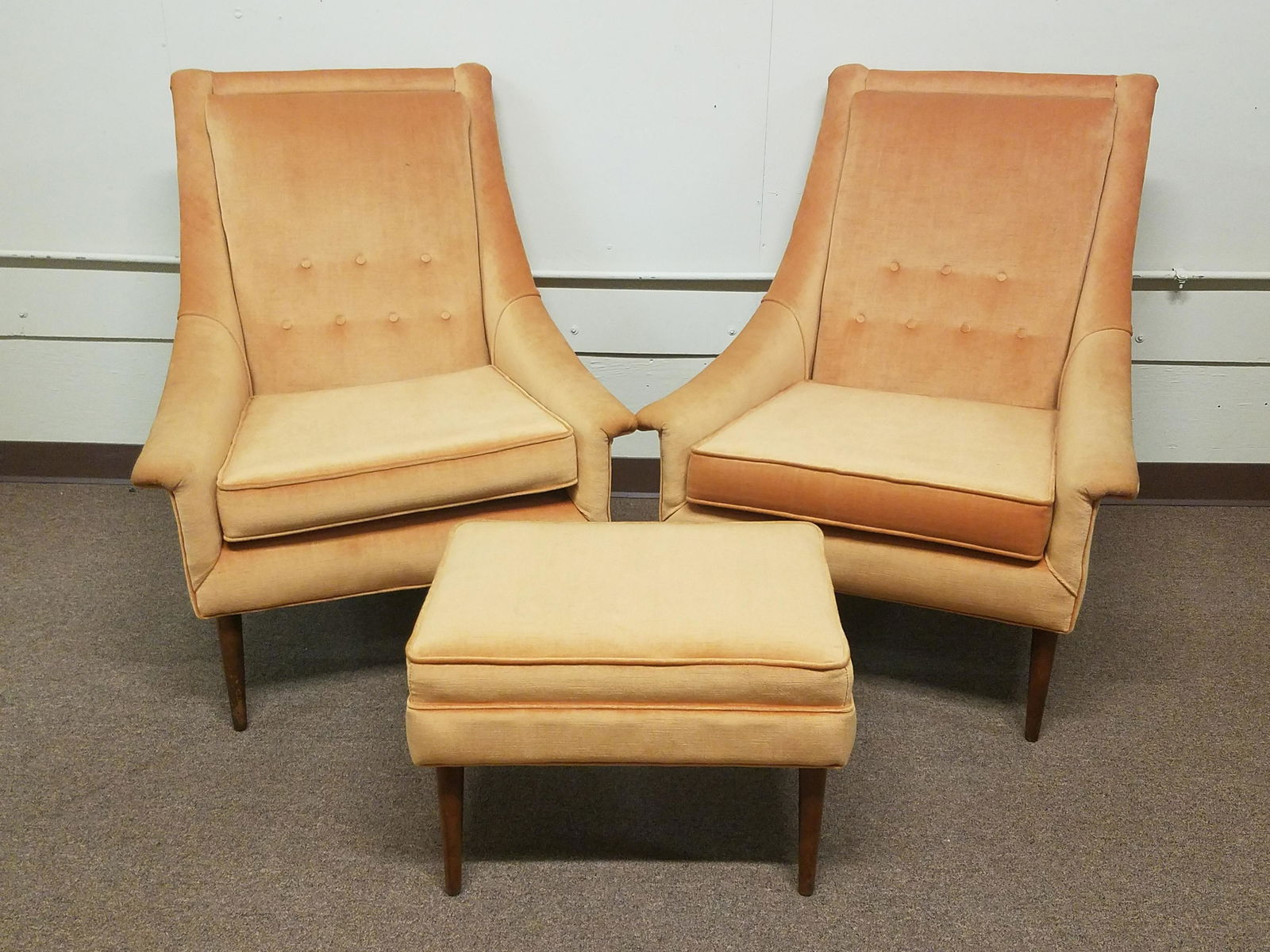 3 Upholstered Arm Chair and Ottoman (1 of 2)
