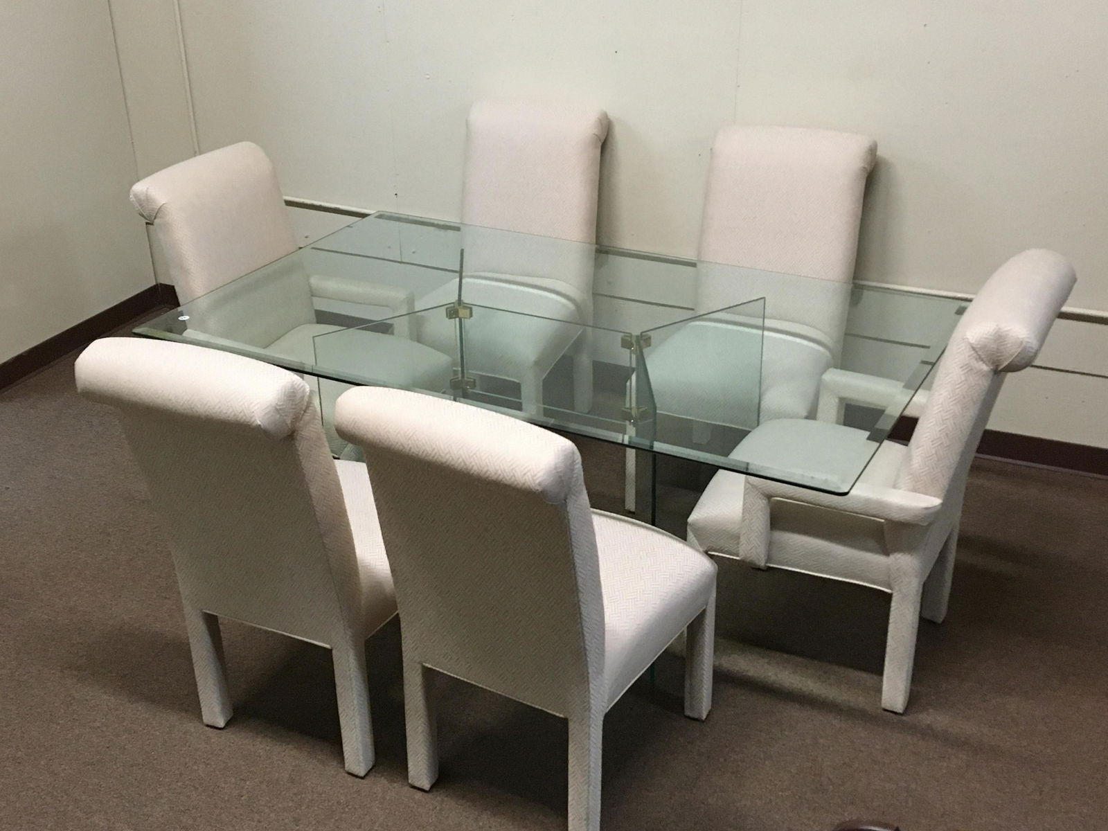 7 Pc Glass Dining Room Table Set (1 of 3)