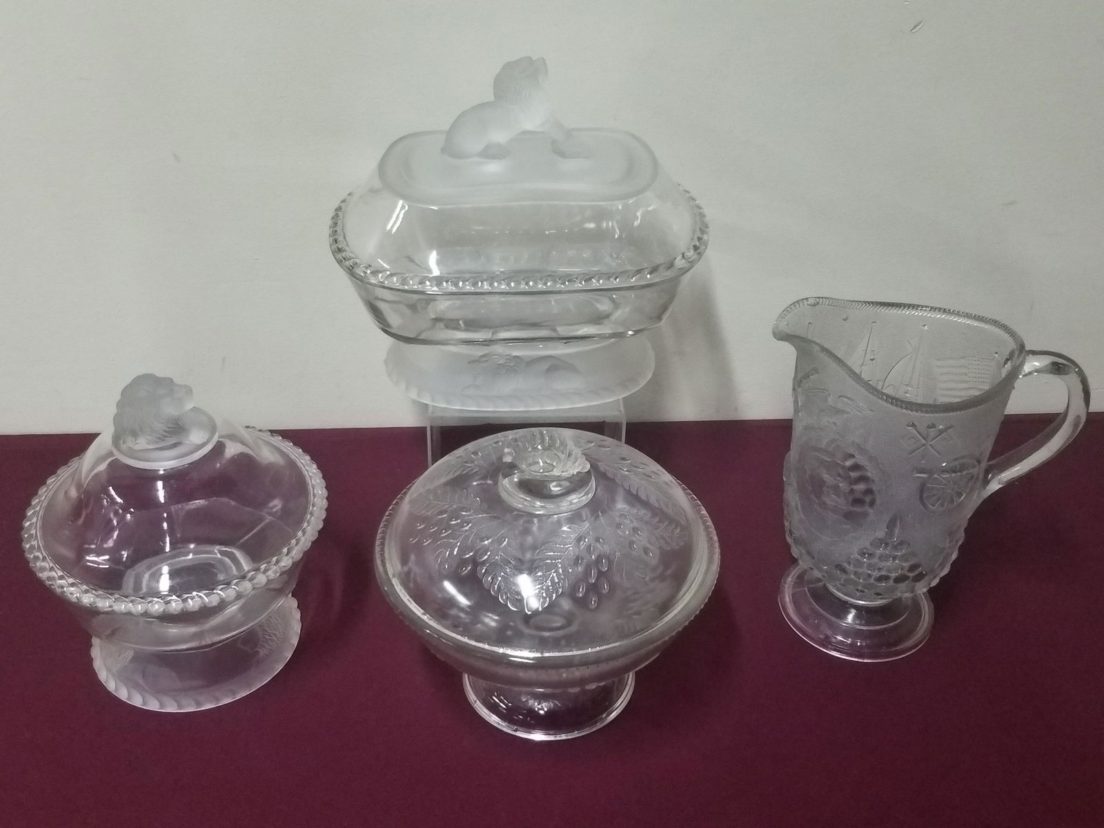4 Pcs Early American Glass incl. Commemorative and Lion (1 of 5)