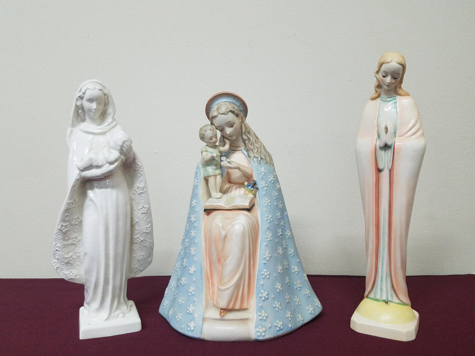 3 Madonna Hummel Figurines: 9-1/2" to 10-1/4" high.