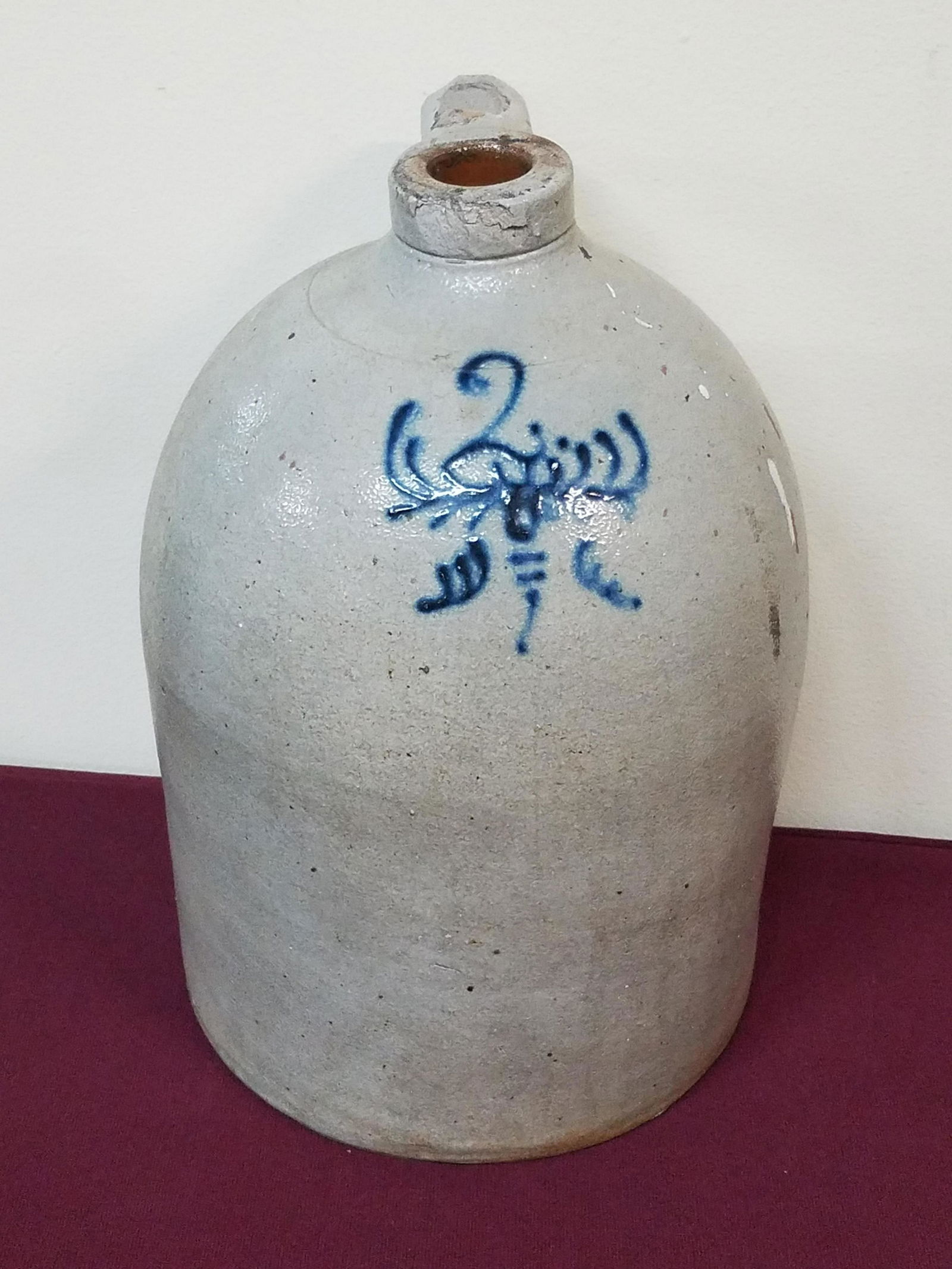 2 Gallon Cobalt Decorated Crock (1 of 2)