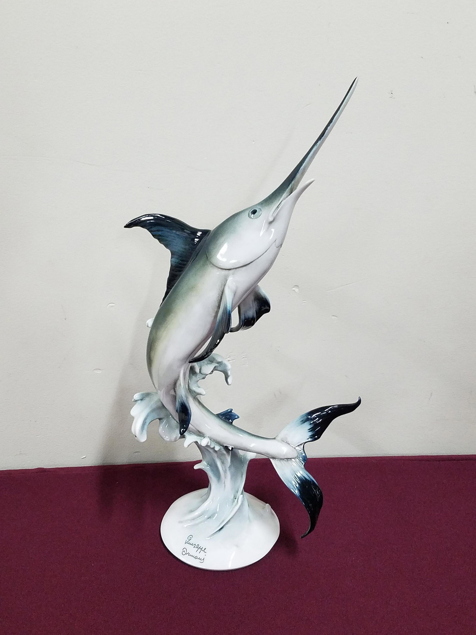 Giuseppe Armani Blue Marlin Figure: Made in Italy. Original box included. 16-3/4" high.