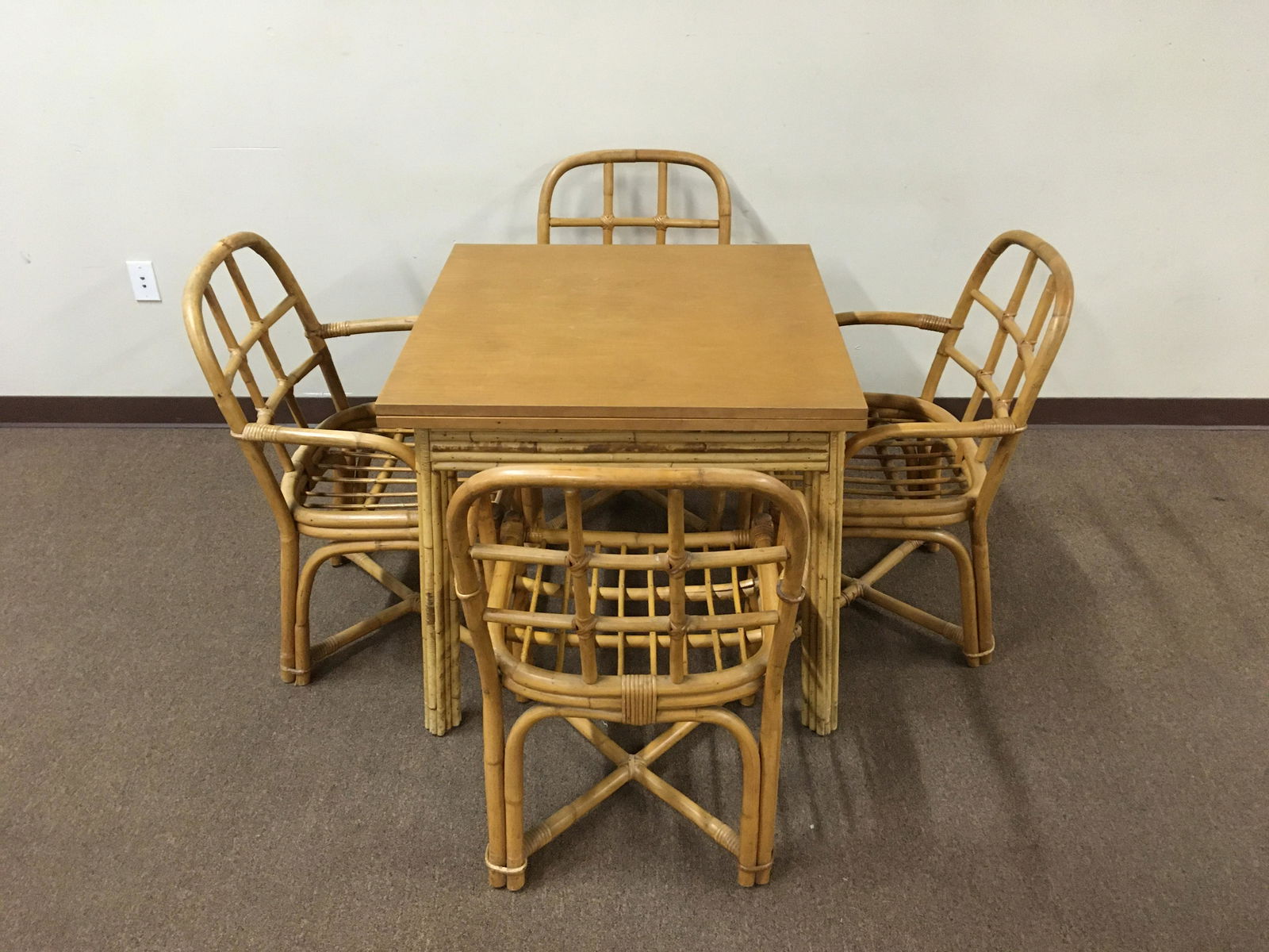 Rattan Dining Table and 4 Chairs (1 of 4)