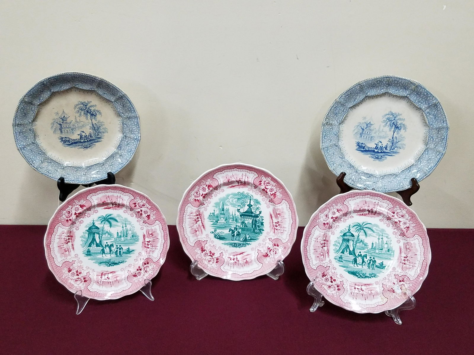 5 Transferware Plates incl. Adam's Palestine (1 of 3)