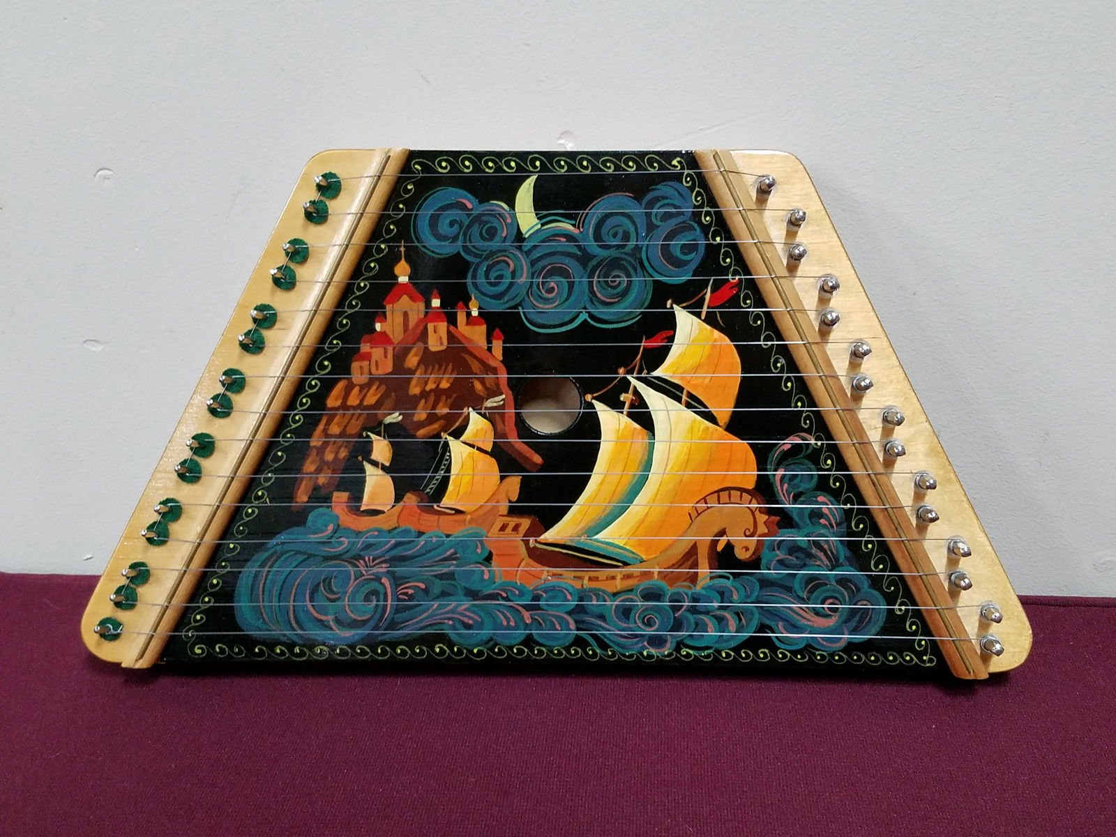 Russian Tall Ship Painted Zither (1 of 6)