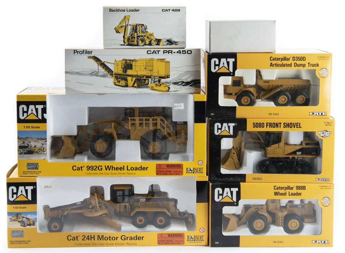 8 CAT Yellow Die Cast Construction Vehicles in OBs (1 of 3)