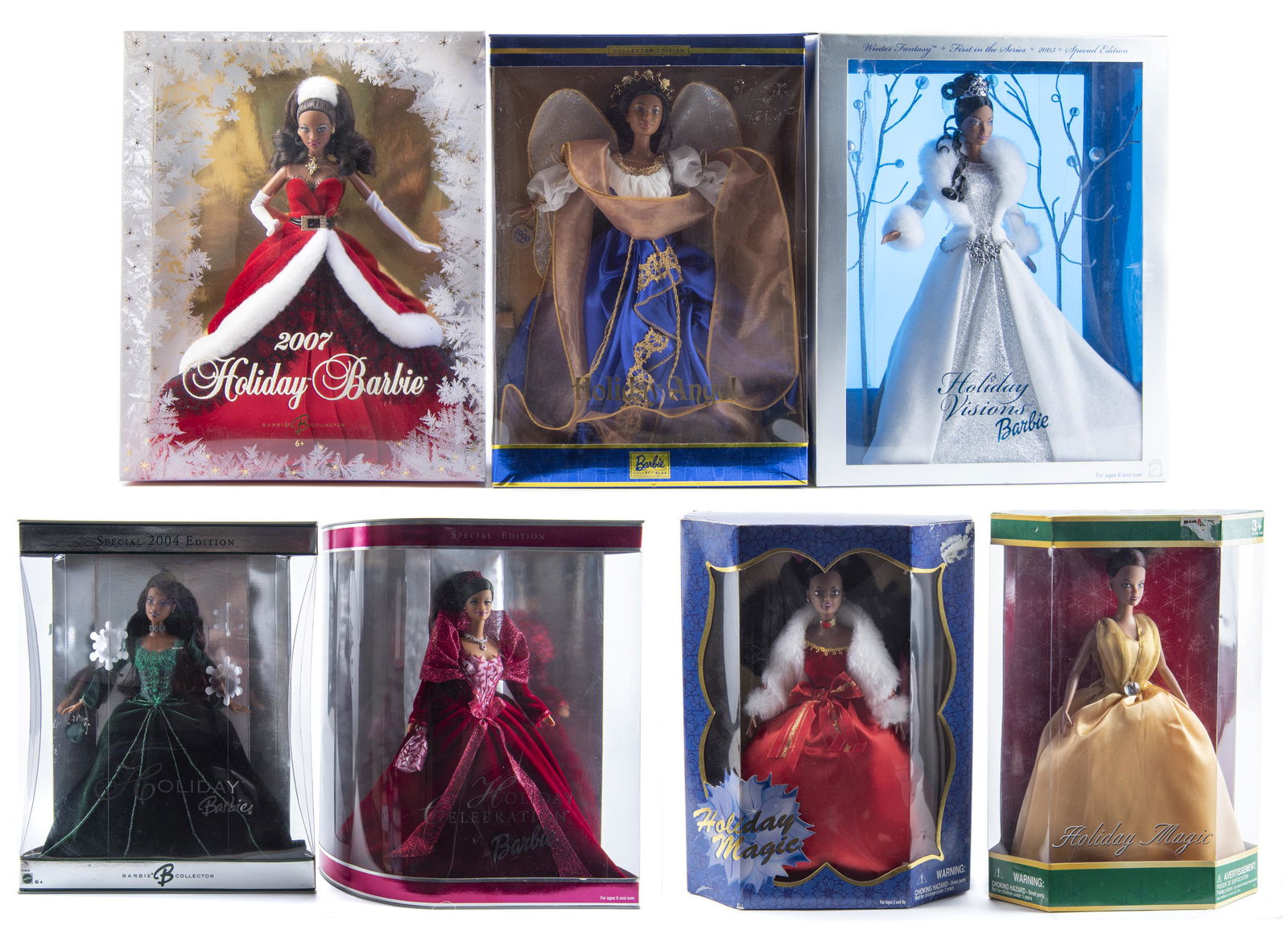 7 Afro American Holiday Dolls incl Collector Barbies (1 of 4)