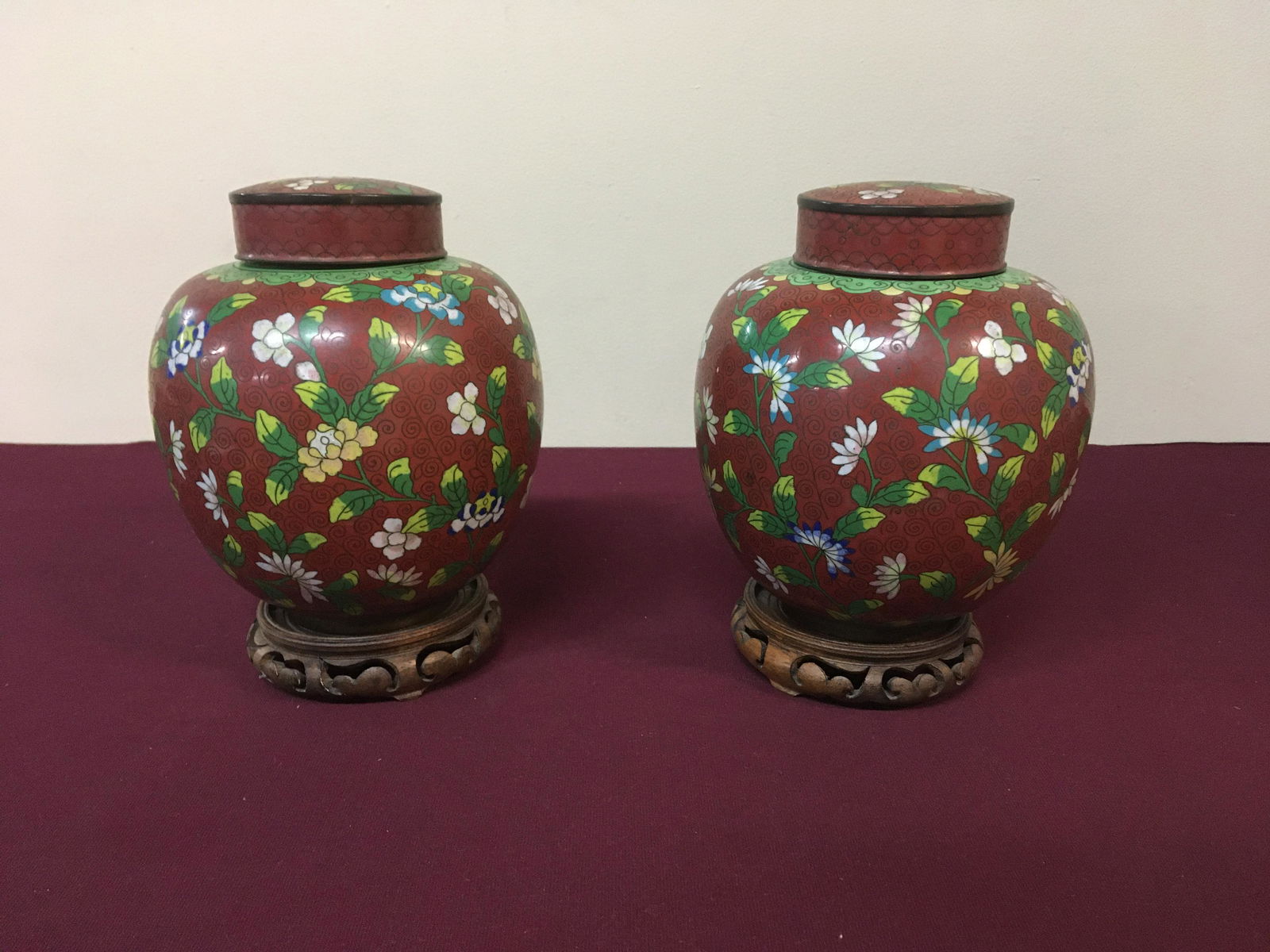 Pair Cloisonne Ginger Jars (1 of 3)