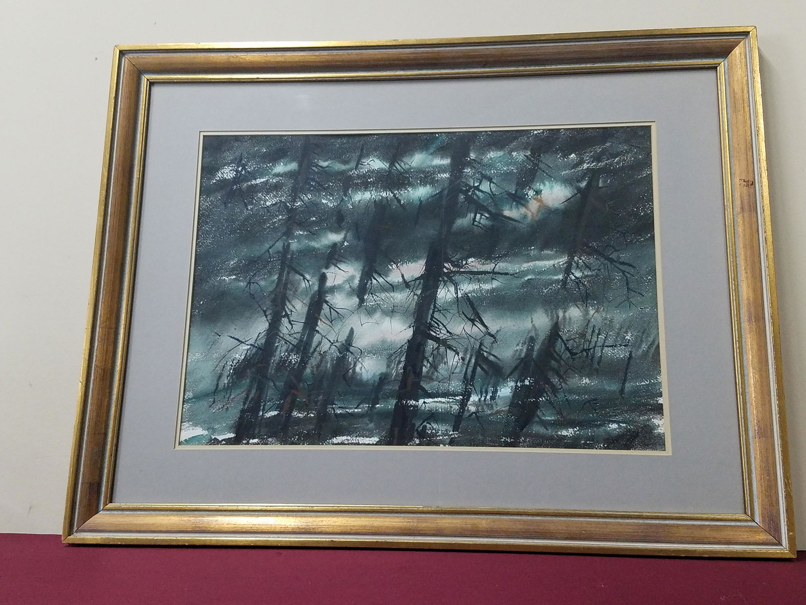 Vincent A Hartgen "October Evening" Watercolor (1 of 2)