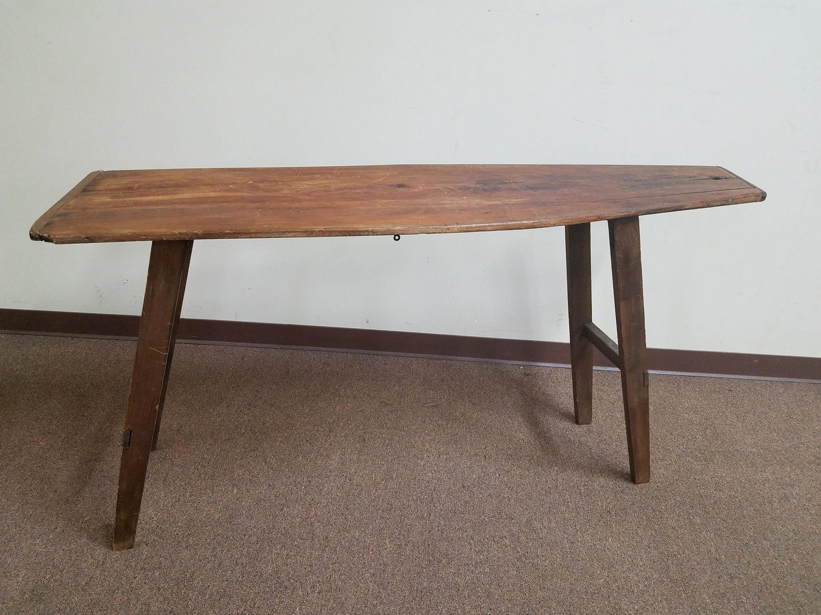 Antique Ironing Board: 62" long x 31-3/4" high.