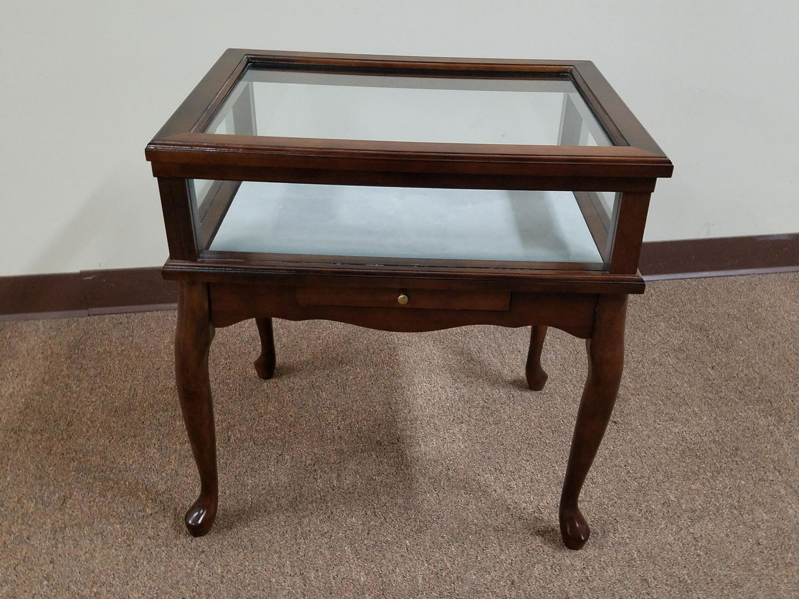 Antique Low Display Curio with Drawer (1 of 2)