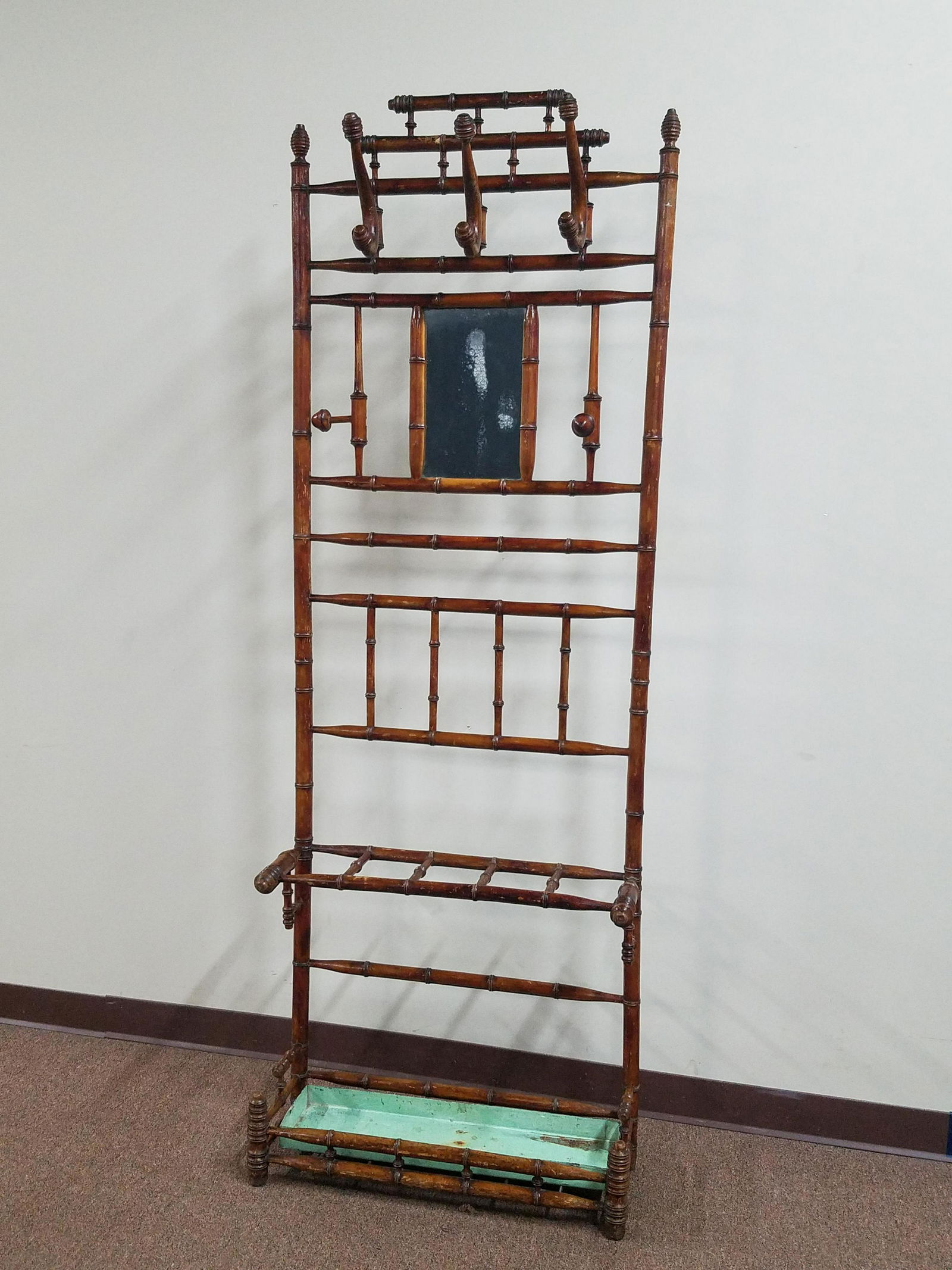 Bamboo Turned Hall Rack (1 of 3)