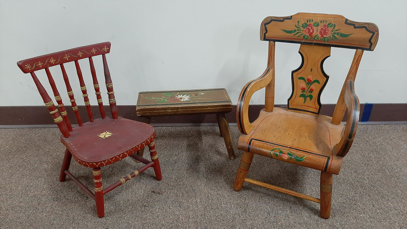 3 Antique Child's Chairs (1 of 7)