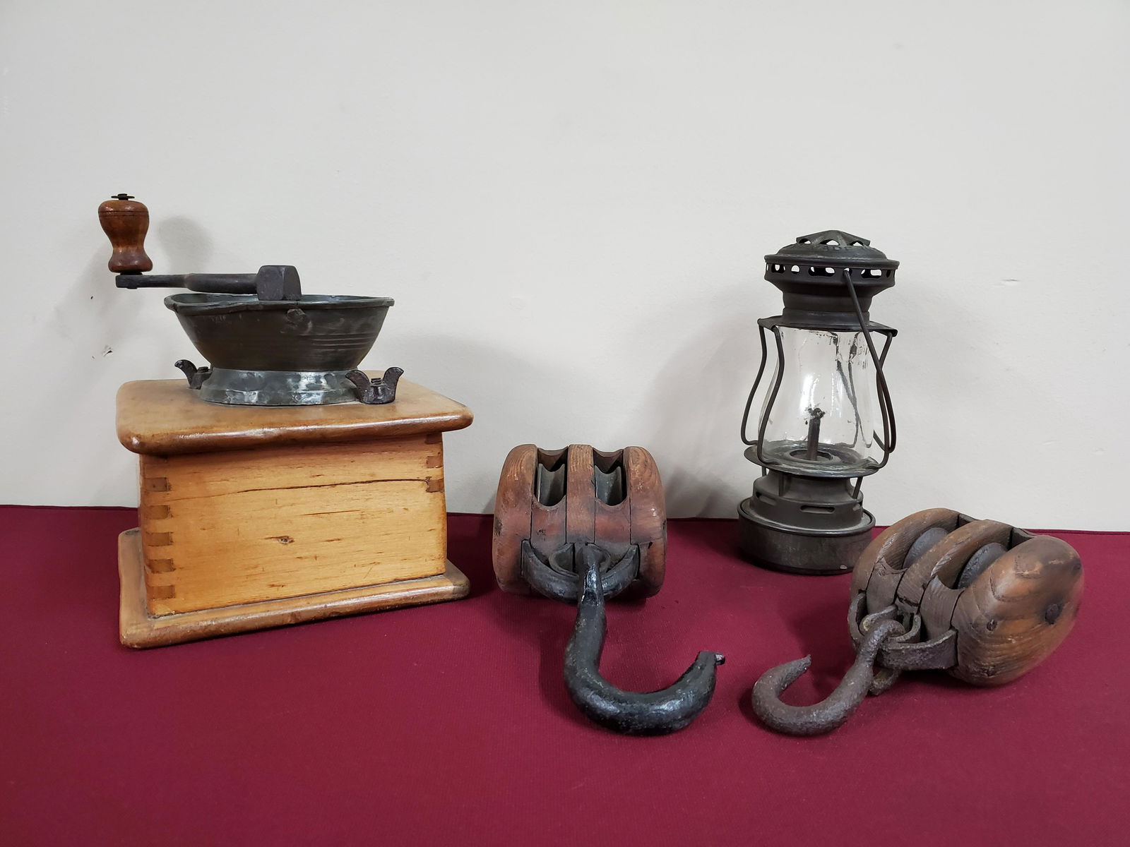 Lantern Coffee Grinder and Pulleys (1 of 4)