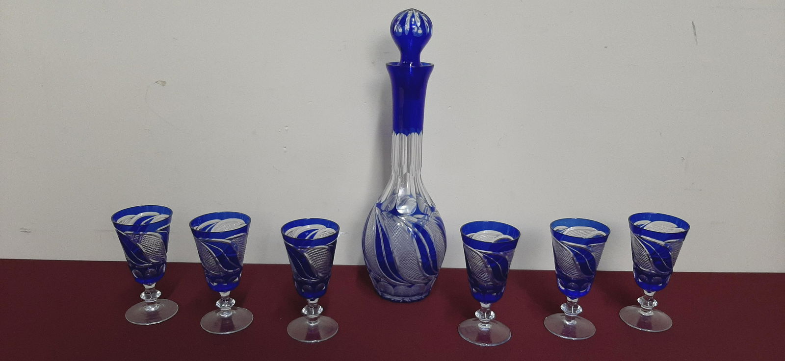 7 Pc Cobalt Decanter Set (1 of 3)