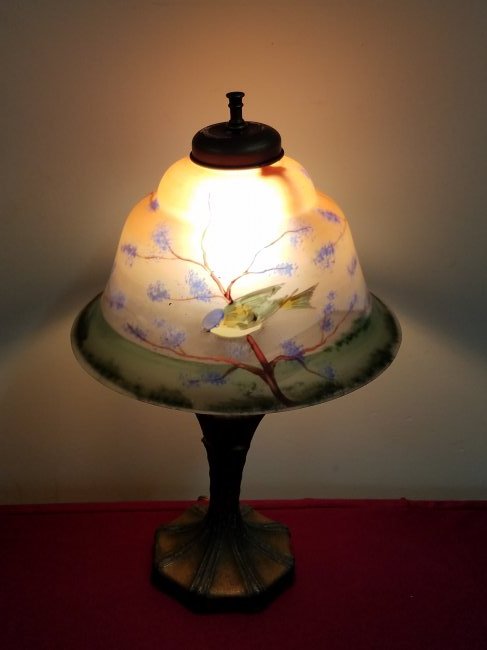 Reverse Painted Bird Lamp (1 of 5)