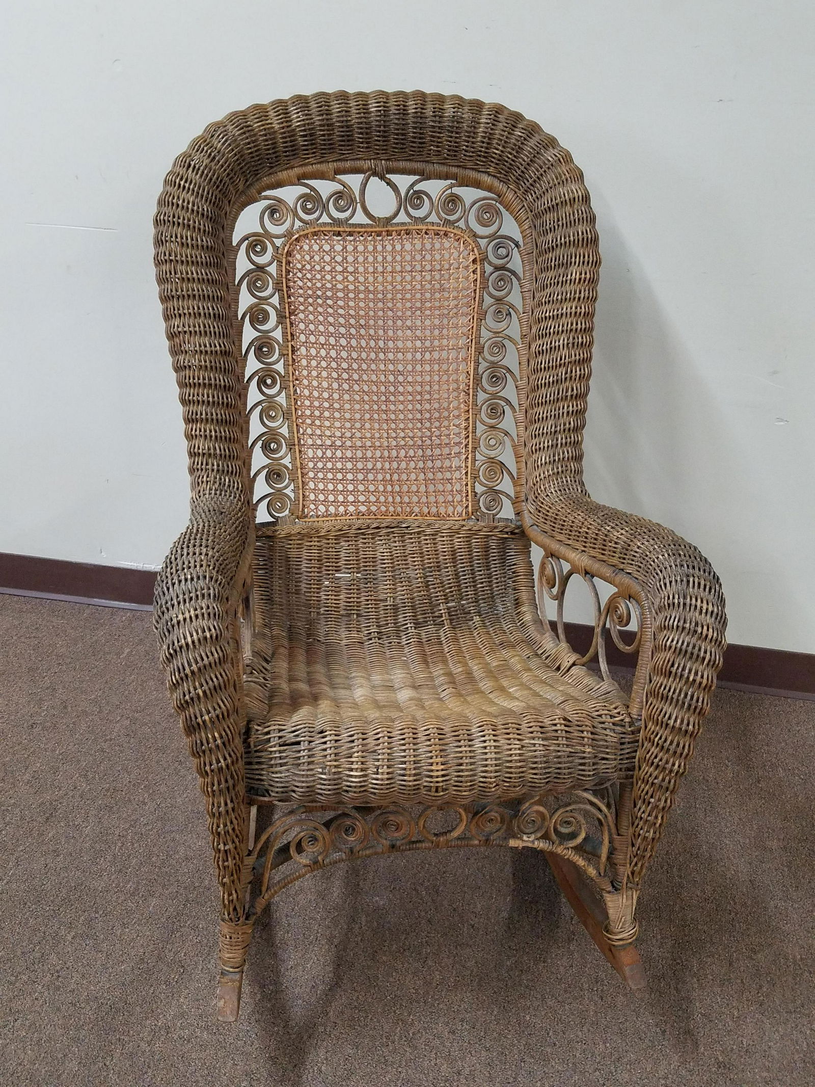 Open Work Wicker Rocking Chair (1 of 3)