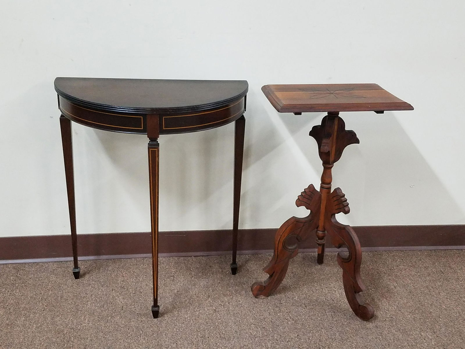 2 Side Tables incl. Inlaid Hall Table (1 of 2)