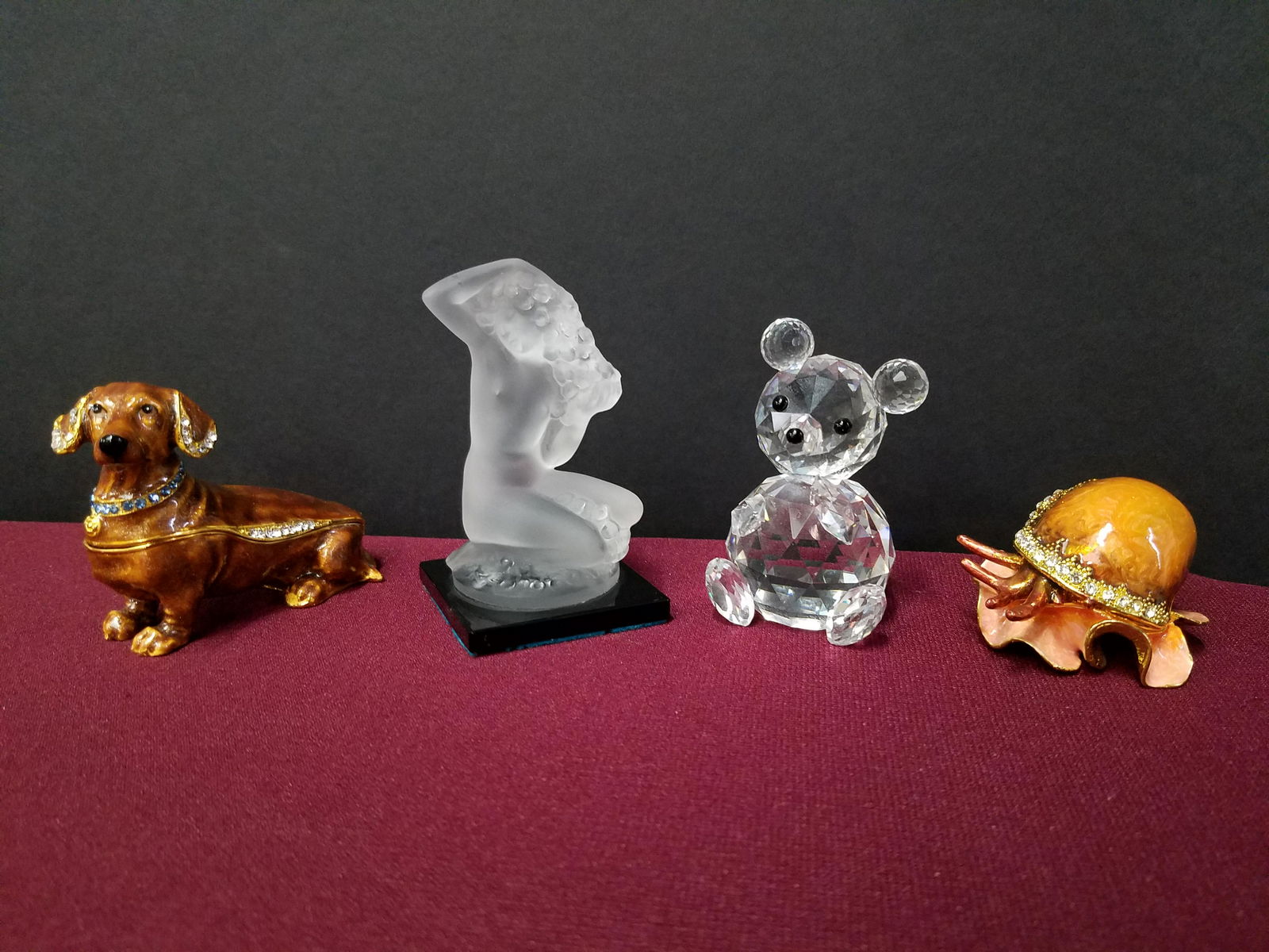 2 Jeweled Boxes and 2 Figurines incl. Lalique (1 of 4)