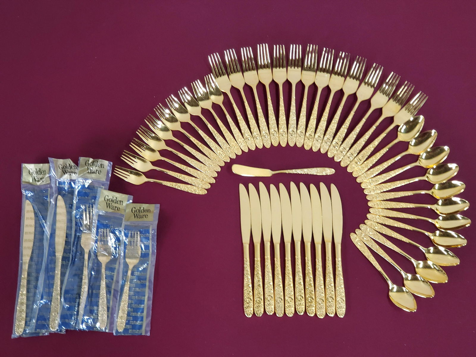 52 Pcs Goldenware Flatware (1 of 3)