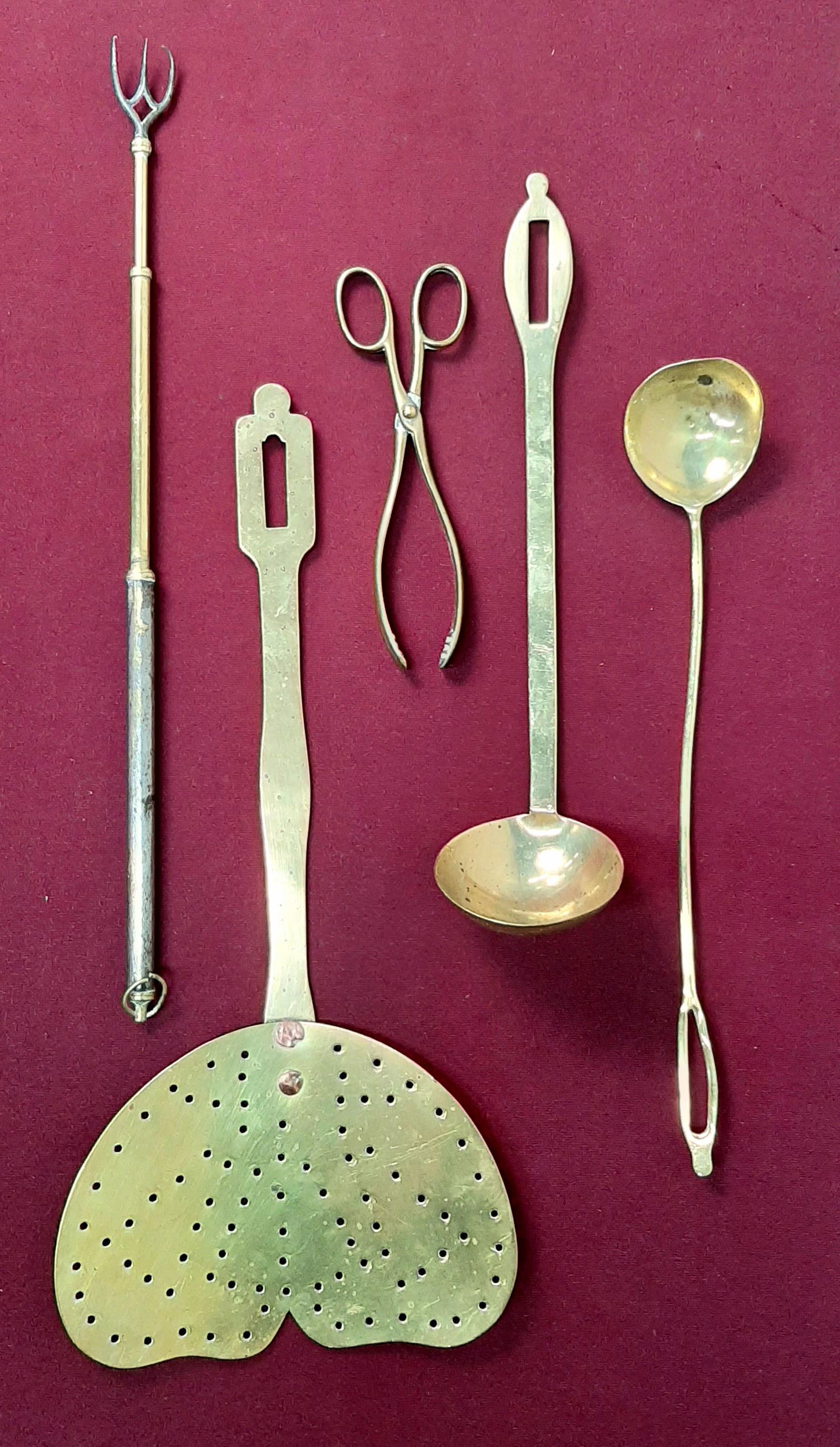 5 Antique Brass Utensils and Tools (1 of 2)