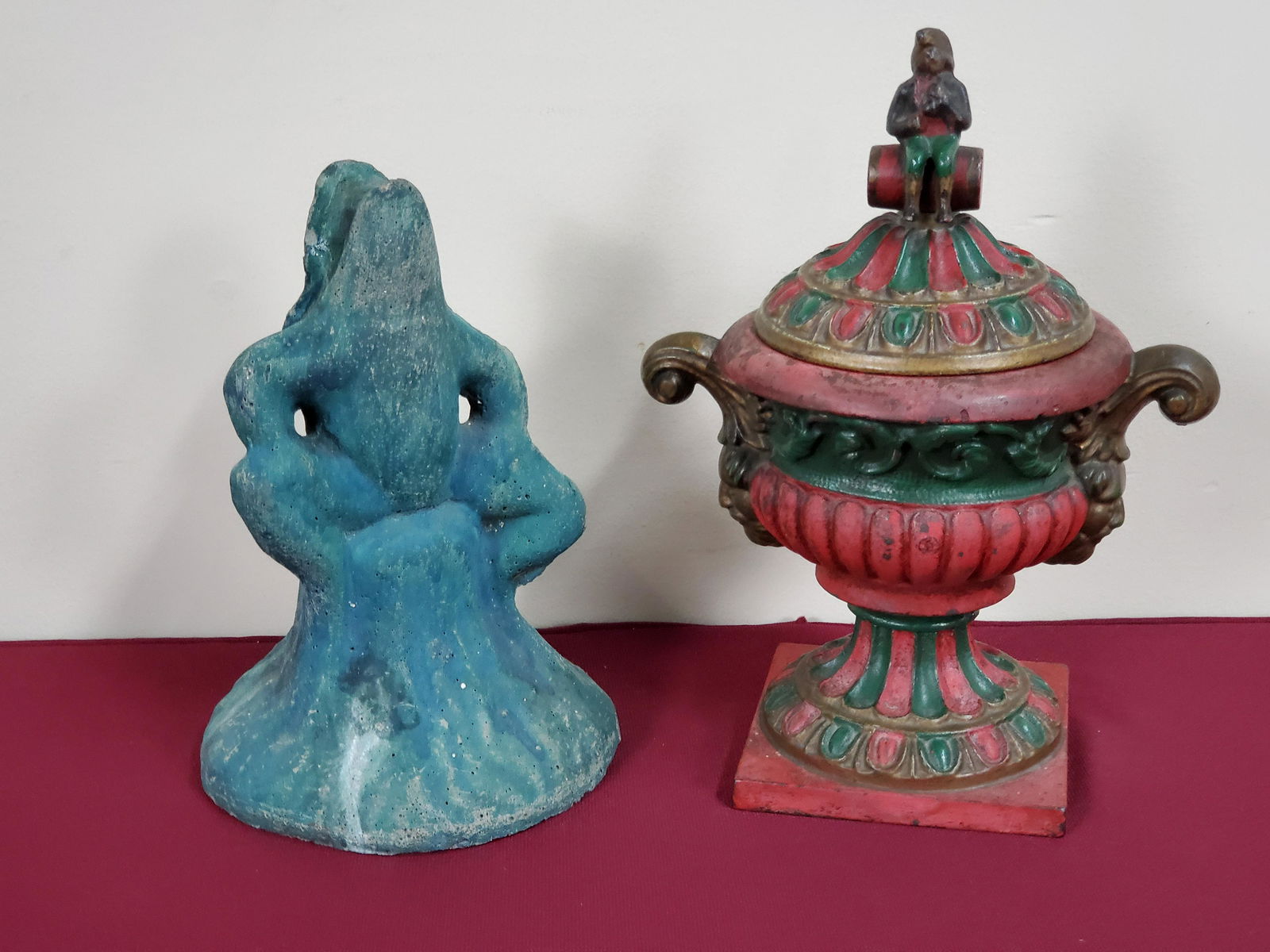 Cast Iron Tobacco Jar and Cement Frog (1 of 3)