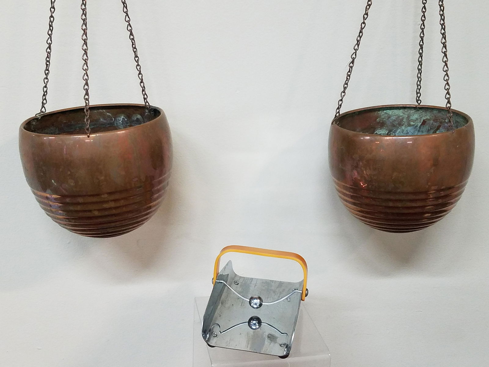 Napkin Holder and 2 Chase Copper Planters (1 of 3)