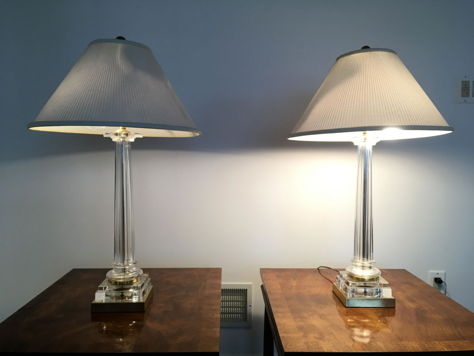 Pair Glass Table Lamps (1 of 2)