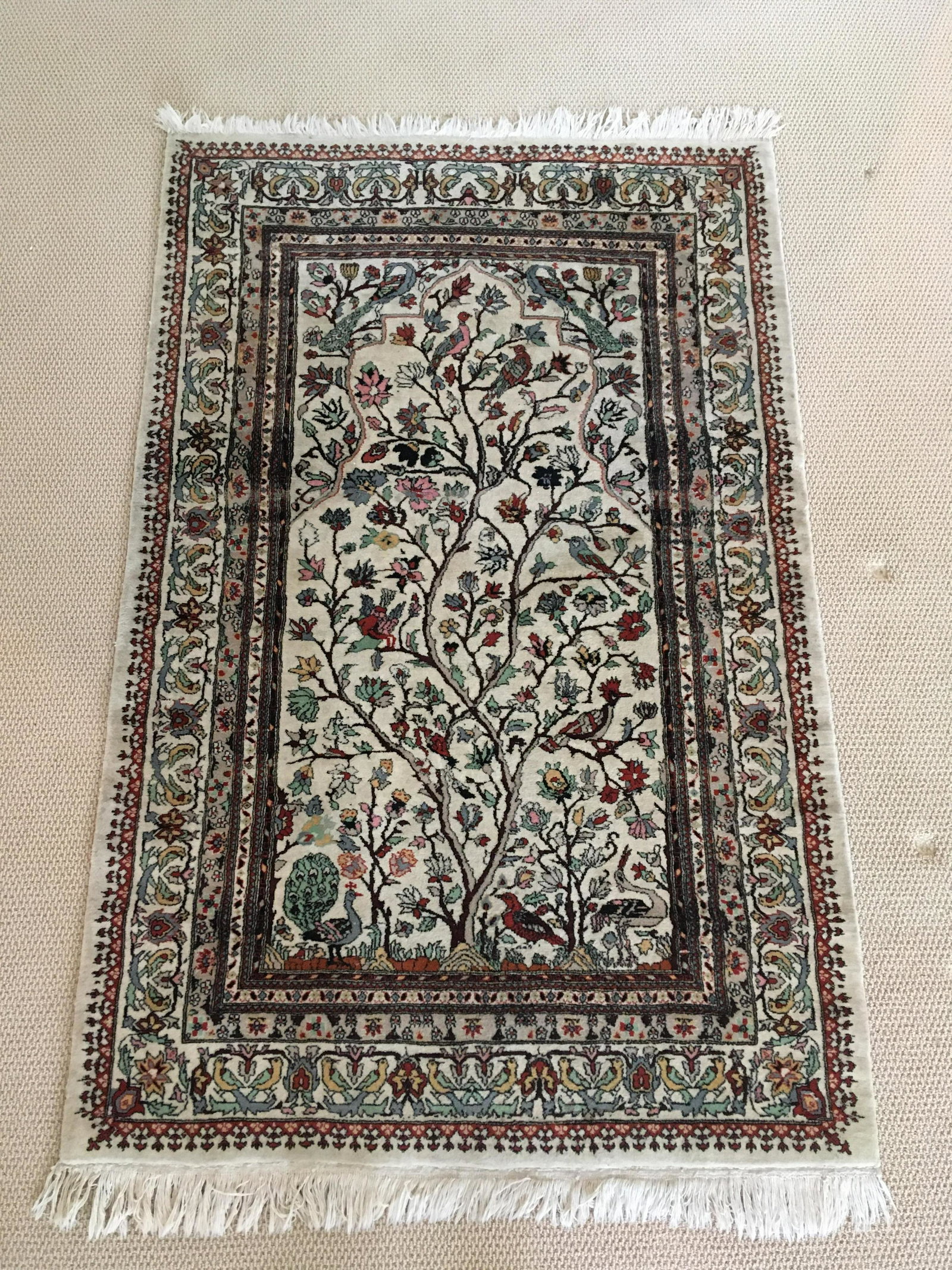 Persian Area Rug: 75 long x 49 wide. Hand Woven.