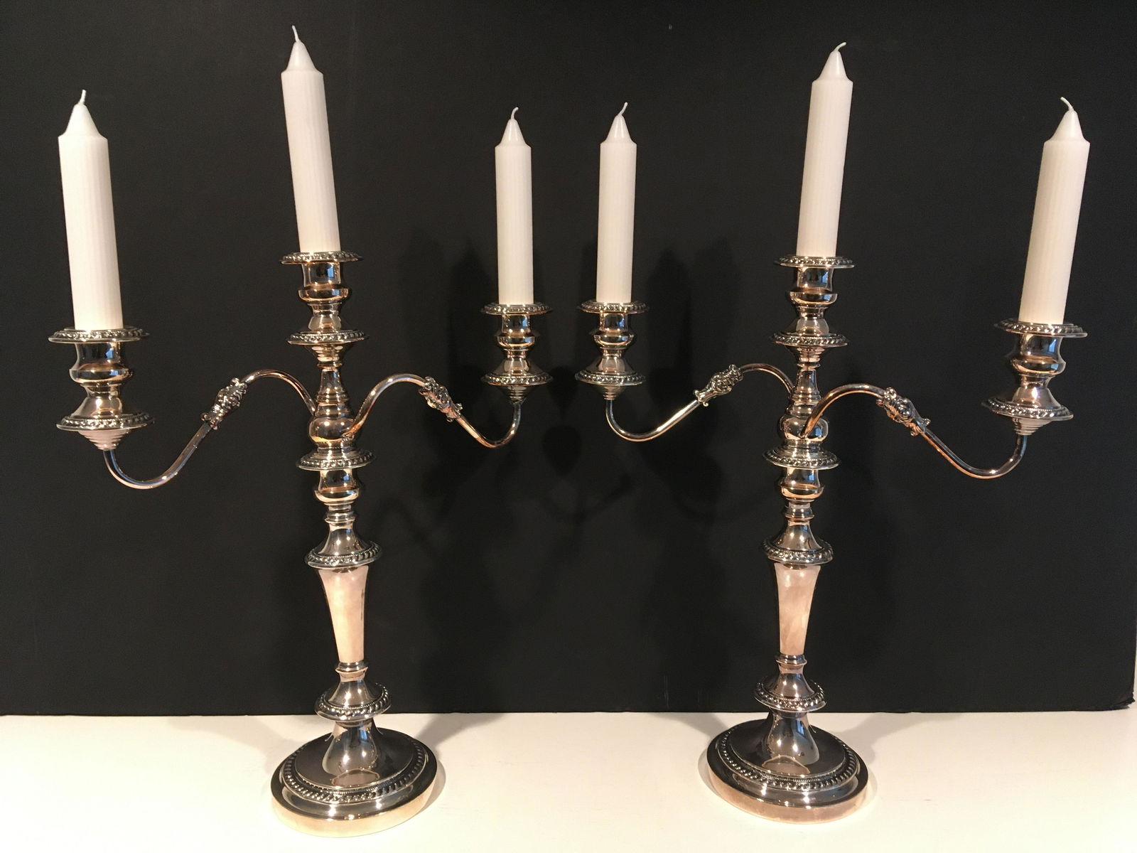 Pair Silverplate Candelabras (1 of 3)