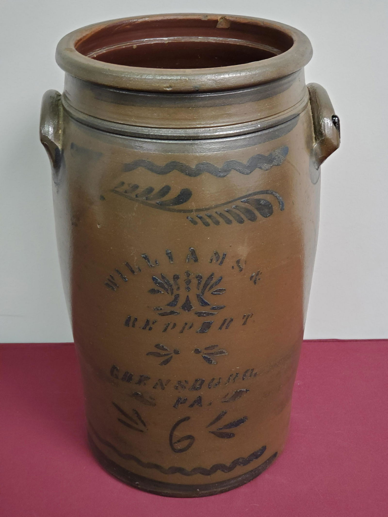 Williams & Reppert Greensboro,PA 6 Gallon Crock (1 of 5)