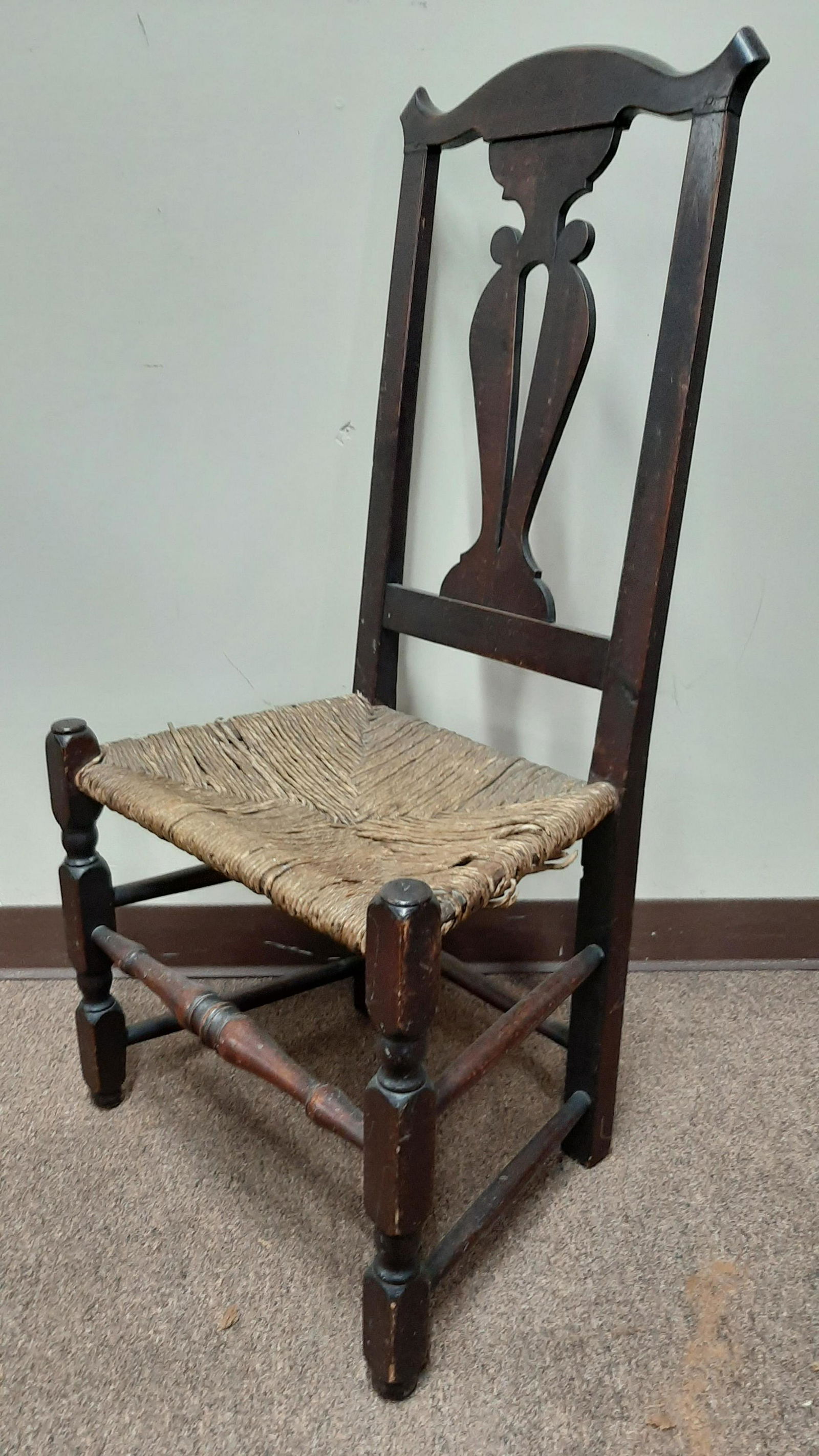 Antique Rush Seated Chair (1 of 2)