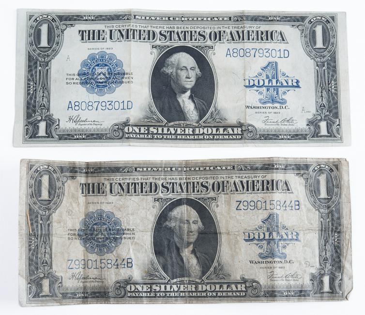 2 1923 $1.00 Silver Certificates (1 of 2)
