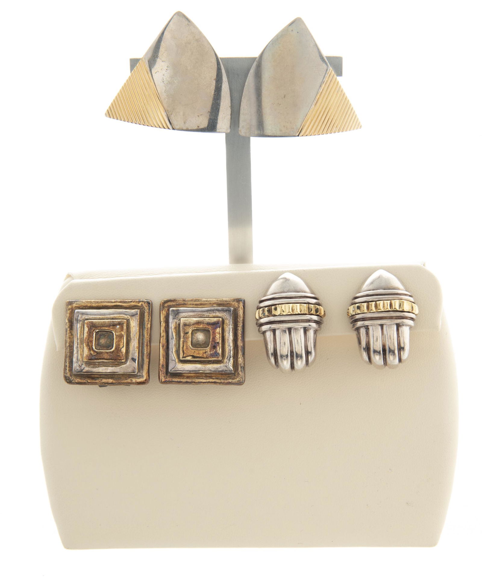 3 Pairs Silver & 14K Earrings (1 of 2)