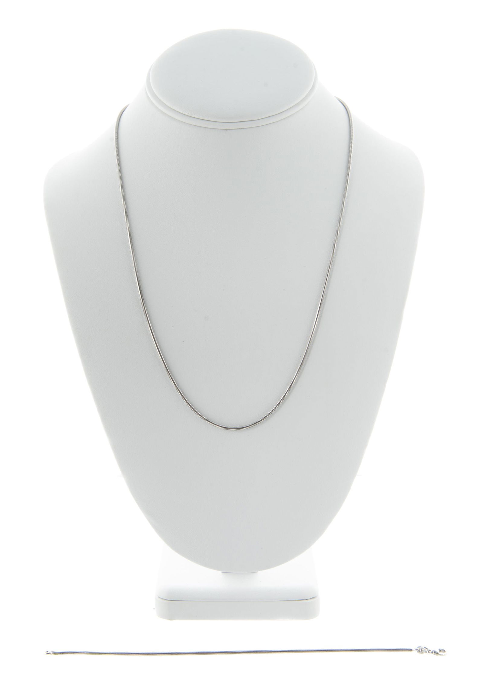 14k White Gold Chain Necklace & Bracelet (1 of 3)