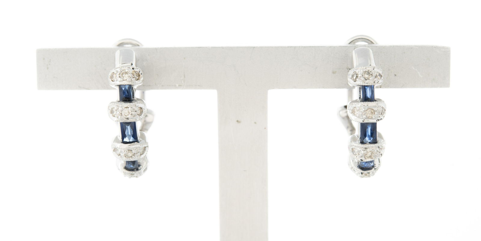 18k White Gold Sapphire & Diamond Earrings (1 of 3)