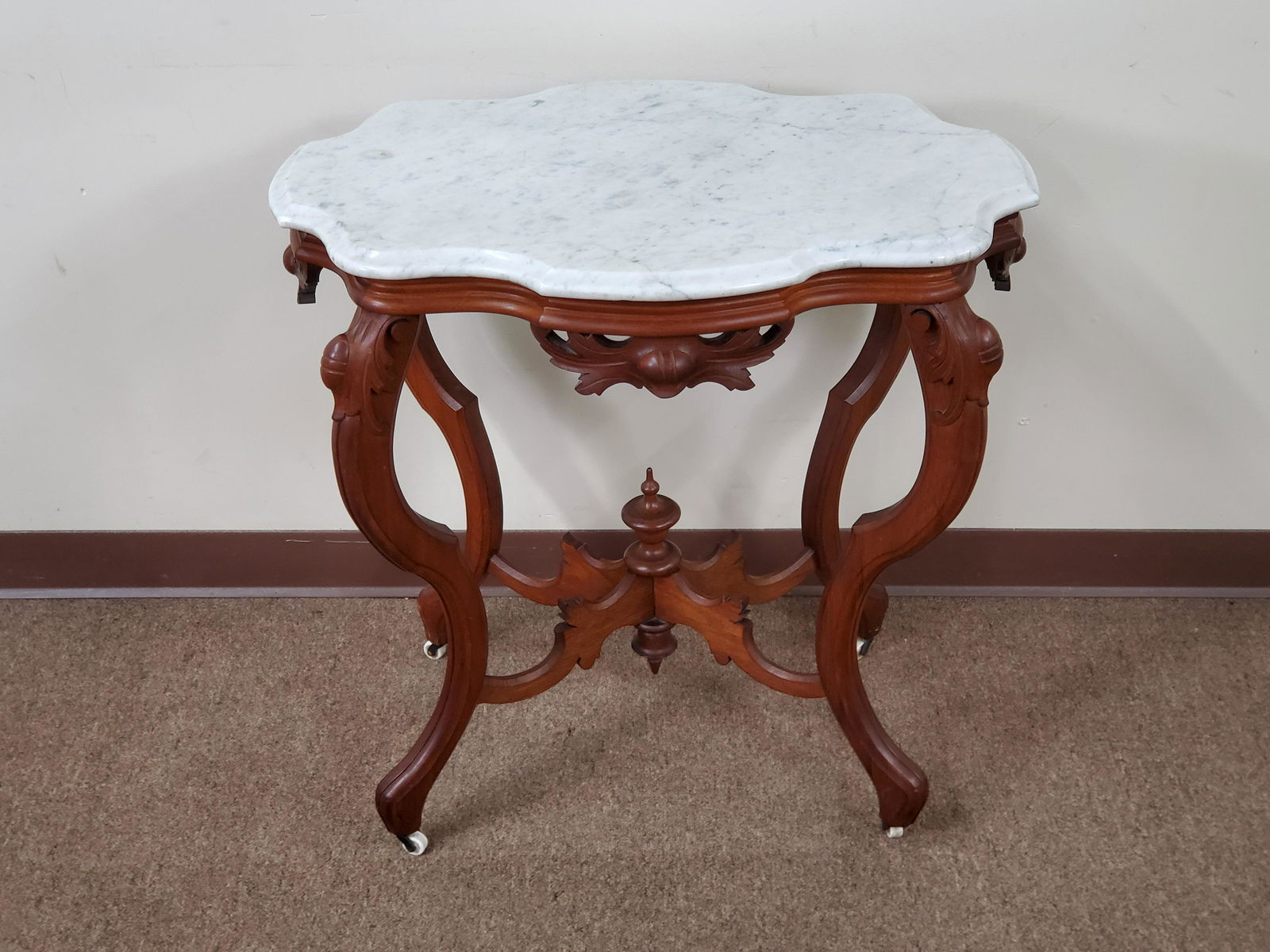 Marble Top Carved Table (1 of 3)
