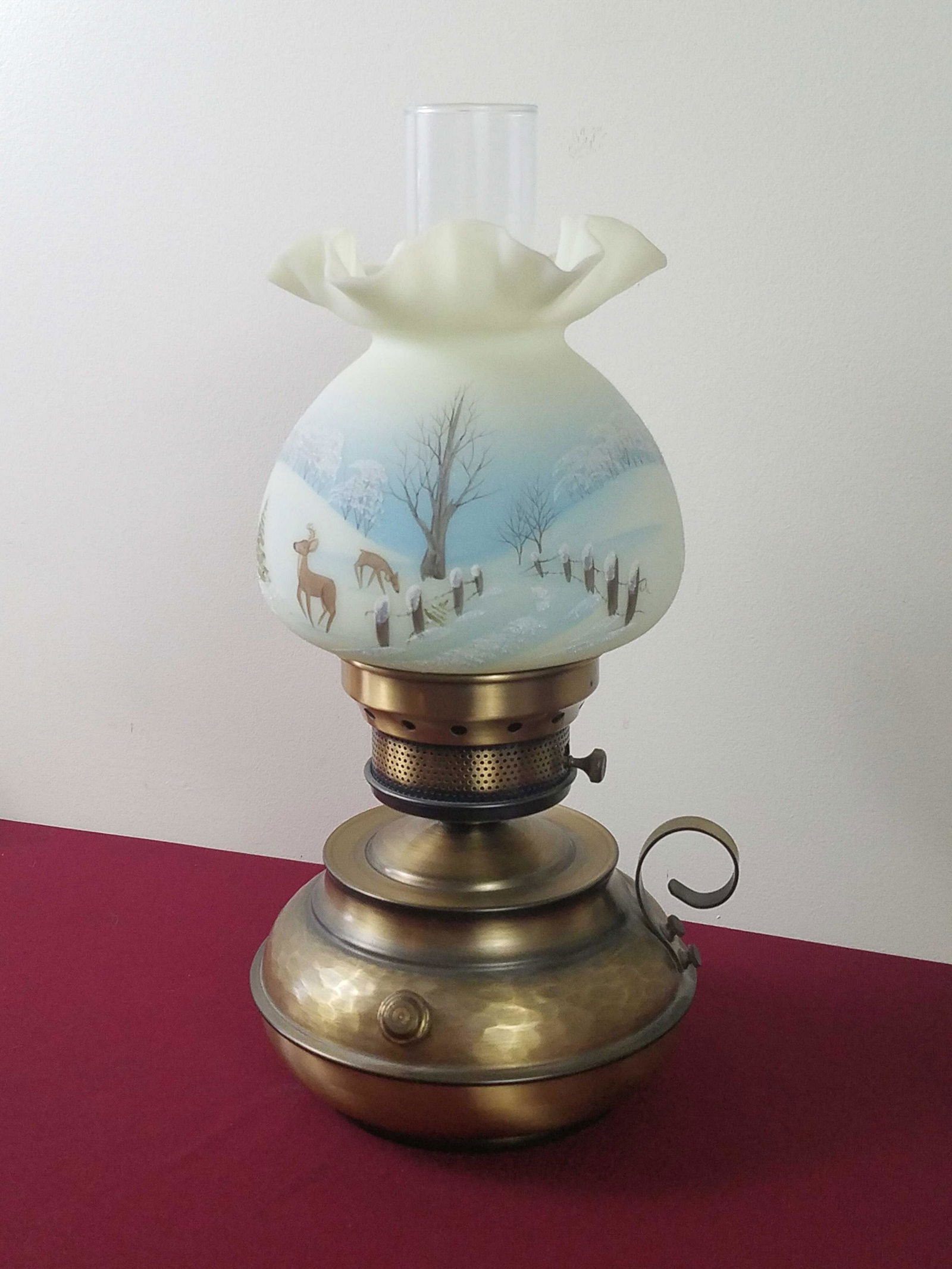 Fenton Table Lamp Hand Painted by S. Johnson (1 of 4)