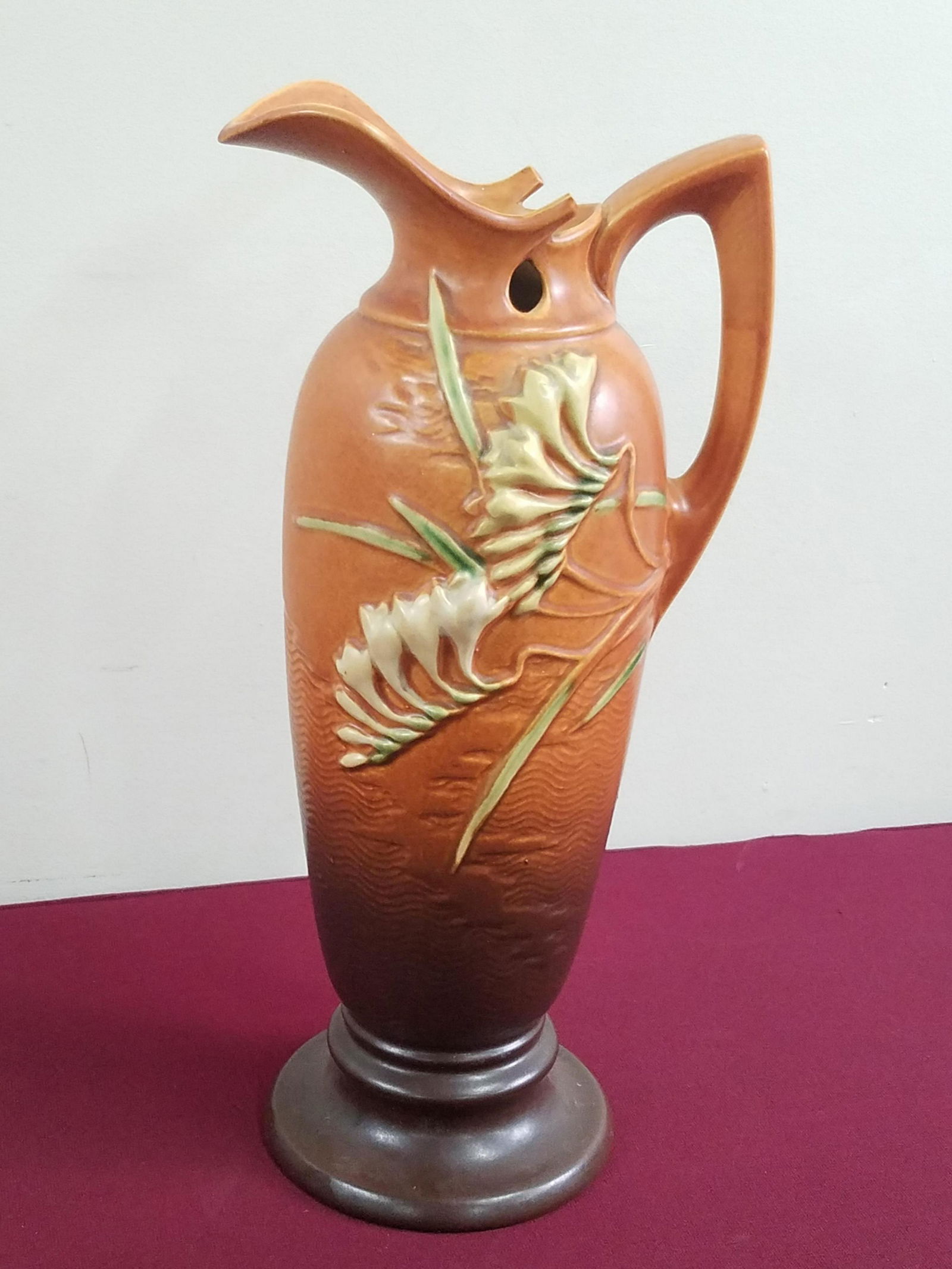 Freesia 15-3/4" Roseville Ewer (1 of 2)