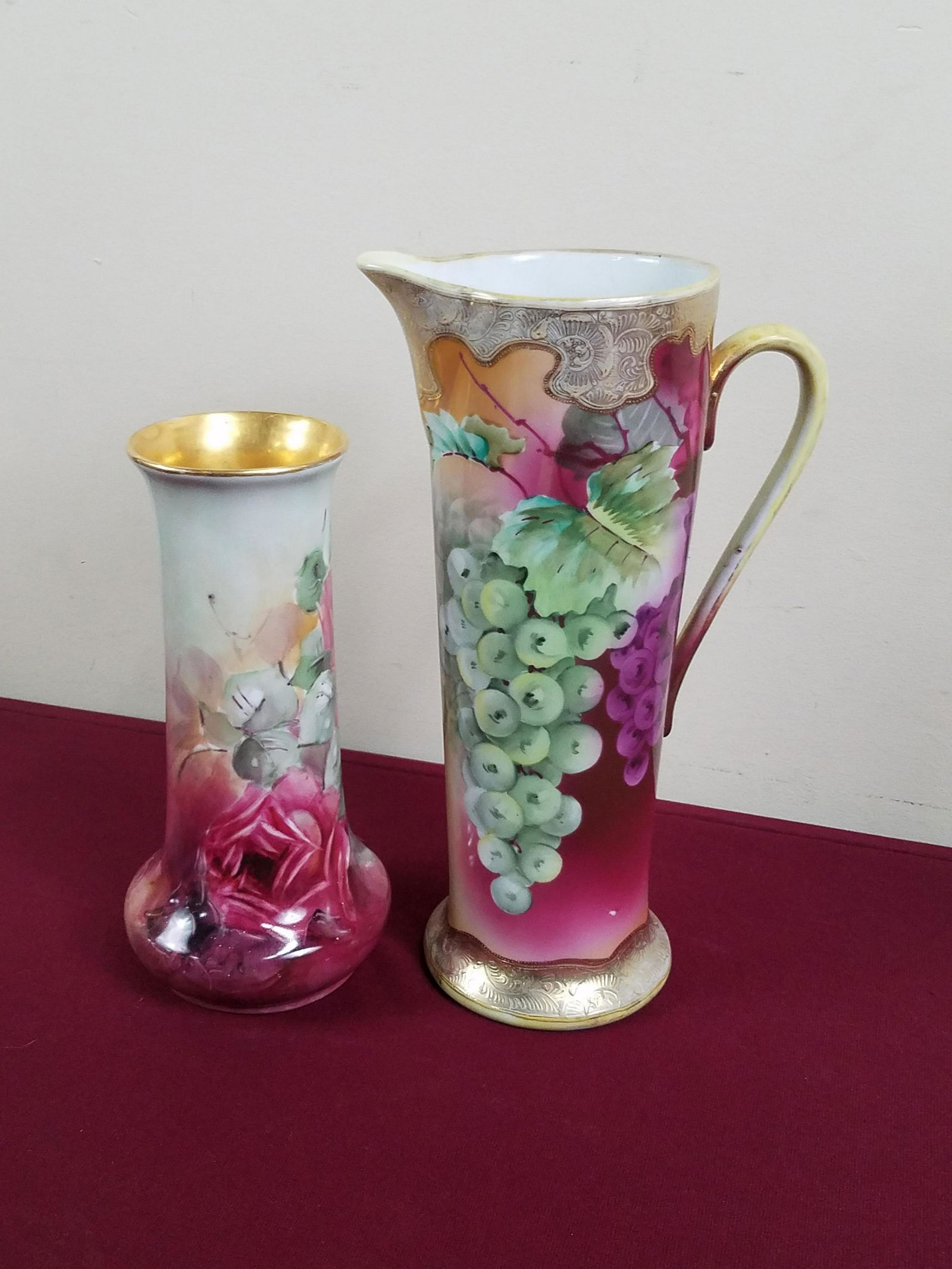 Hand Painted Pitcher and Vase incl Nippon (1 of 5)