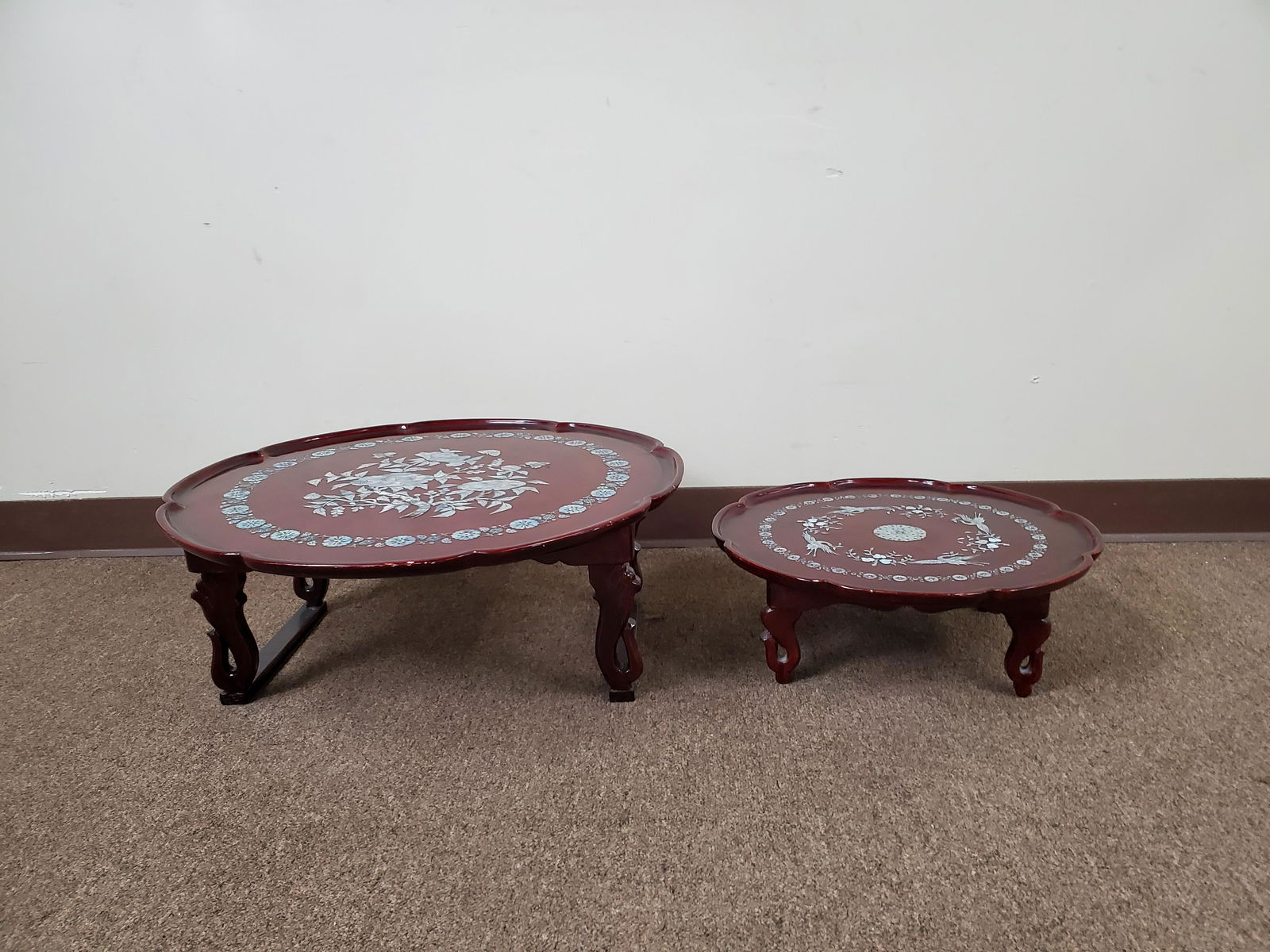 2 MOP Inlaid Lacquer Stands (1 of 5)