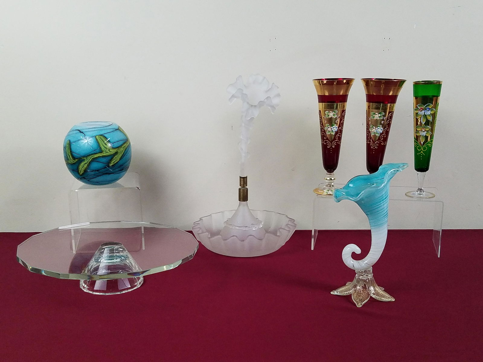 7 Pcs Glass incl. Art and Hand Painted (1 of 5)