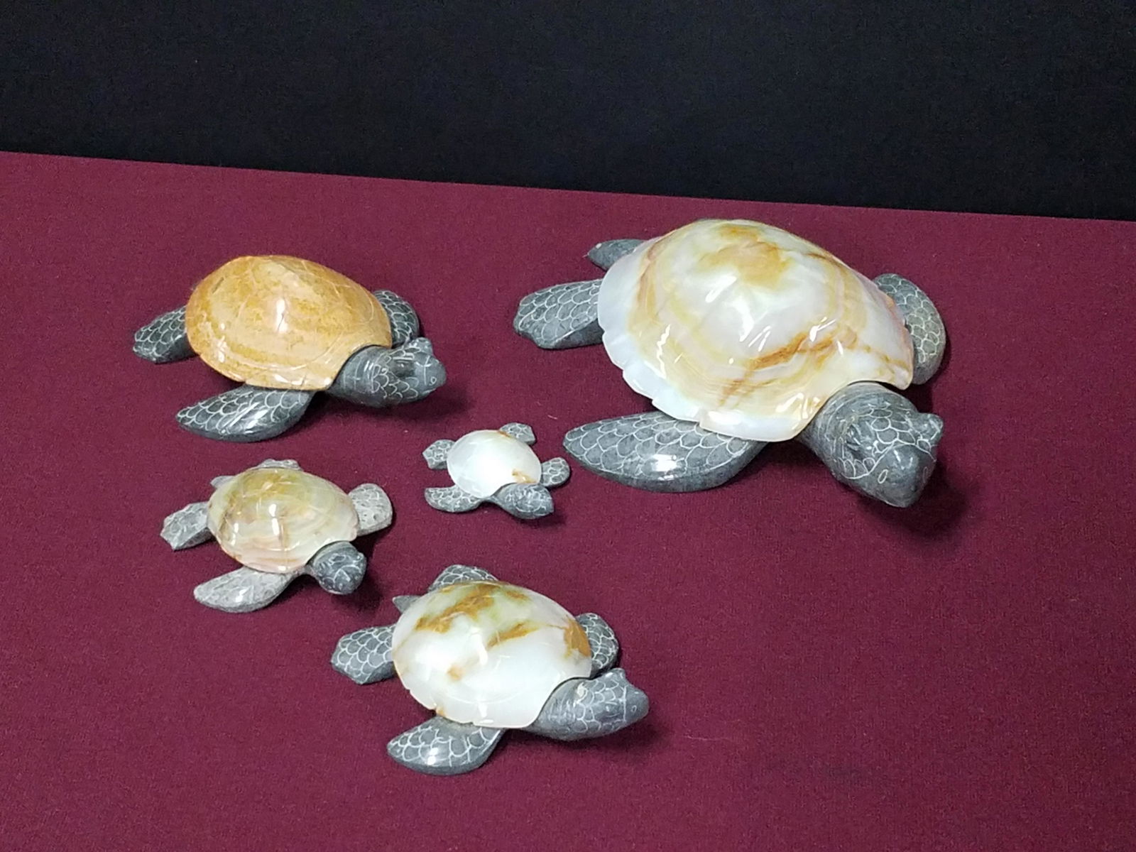 5 Hardstone Sea Turtles (1 of 2)