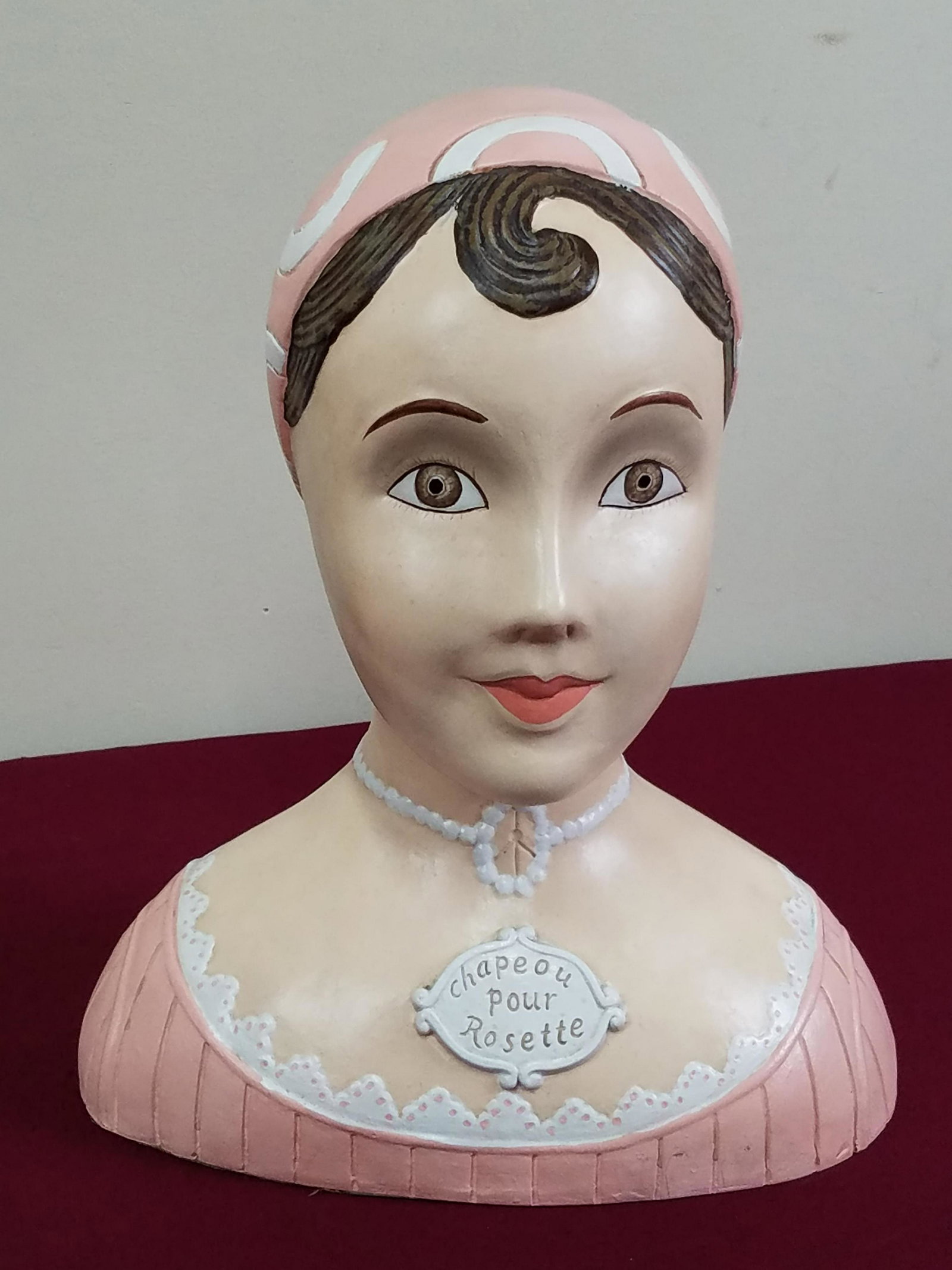 Chapeou Pour Rosette Bust: 11" wide x 6-1/2" deep x 13-1/2" high.